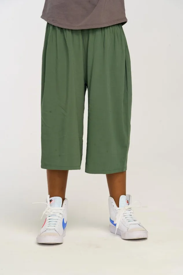 Kids Girls Chaser Brand Flowy Dark Forest Green Heirloom Woven Pant