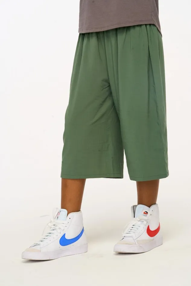 Kids Girls Chaser Brand Flowy Dark Forest Green Heirloom Woven Pant