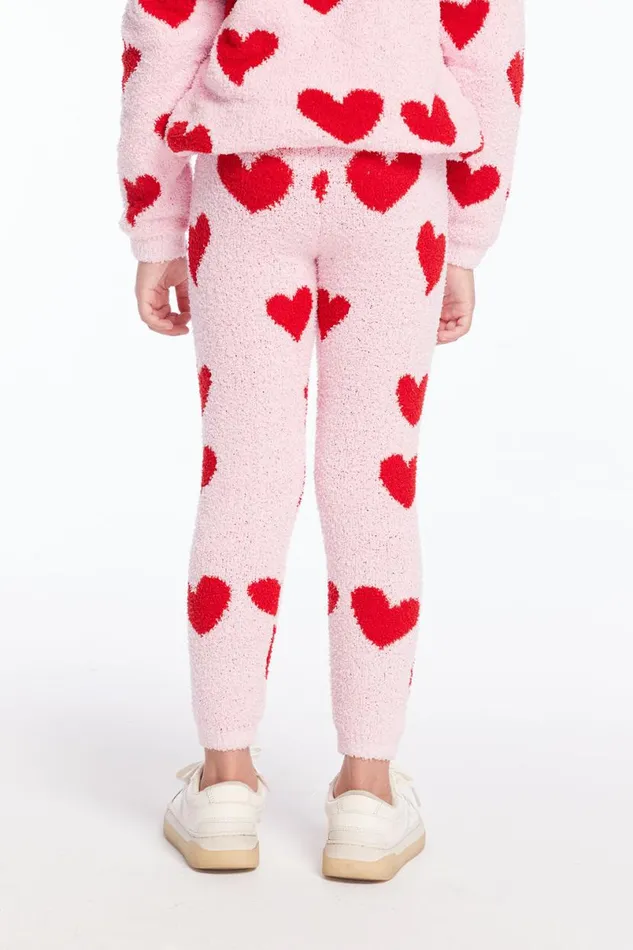 Kids Girls Chaser Brand Fuzzy Fleece Sugar Heart Girls Legging