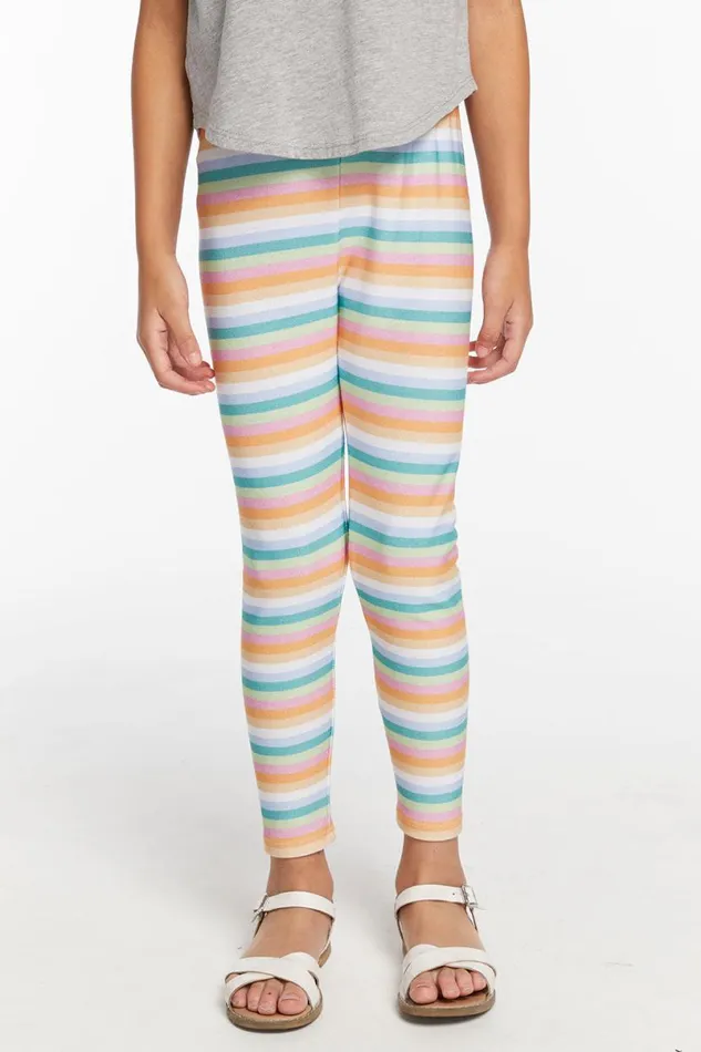 Kids Girls Chaser Brand Girls Cozy Knit Sunshine Stripe Classic Slim Legging