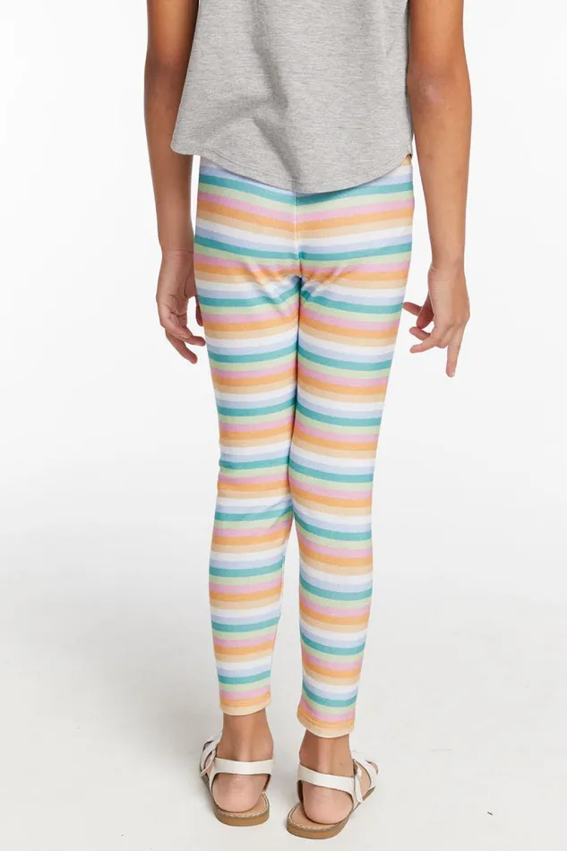Kids Girls Chaser Brand Girls Cozy Knit Sunshine Stripe Classic Slim Legging