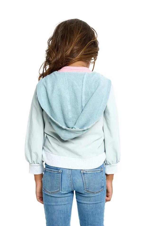 Kids Girls Chaser Brand Girls Heirloom Wovens Zip Up Hoodie Jacket