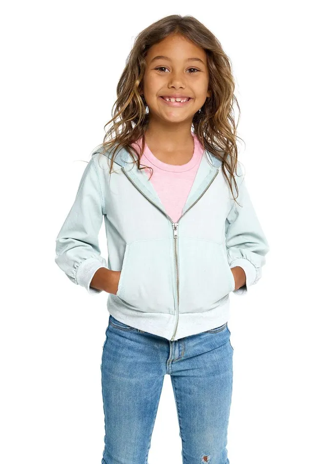 Kids Girls Chaser Brand Girls Heirloom Wovens Zip Up Hoodie Jacket