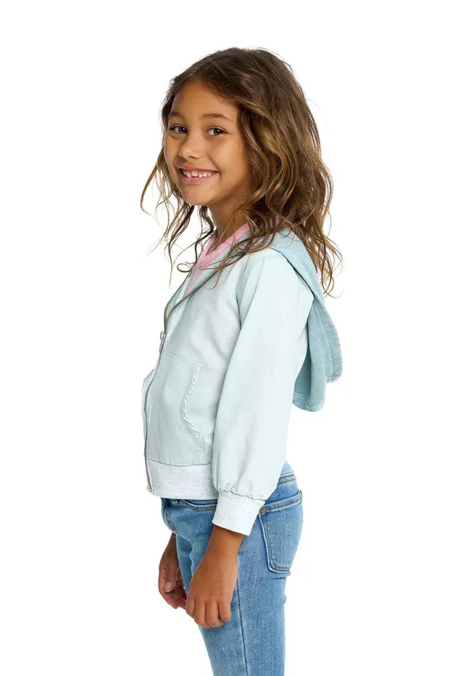 Kids Girls Chaser Brand Girls Heirloom Wovens Zip Up Hoodie Jacket