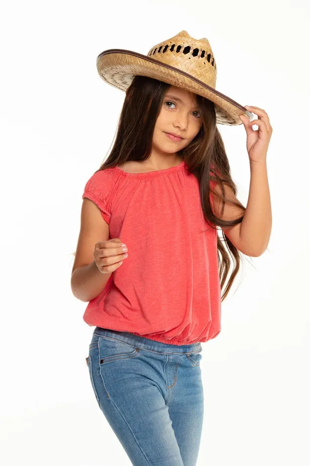 Kids Girls Chaser Brand Girls Recycled Vintage Jersey Shirred Short Sleeve Off Shoulder Kids Girls Chaser Brand Girls Recycled Vintage Jersey Shirred Short Sleeve Off Shoulder