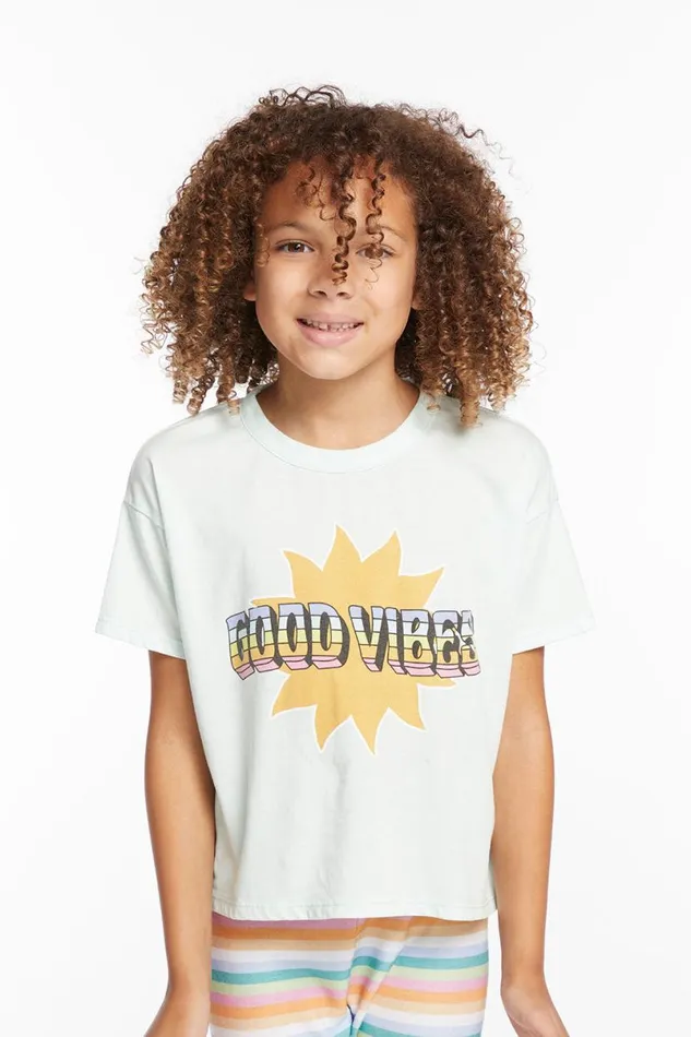 Kids Girls Chaser Brand Good Vibes Sun Girls Tee
