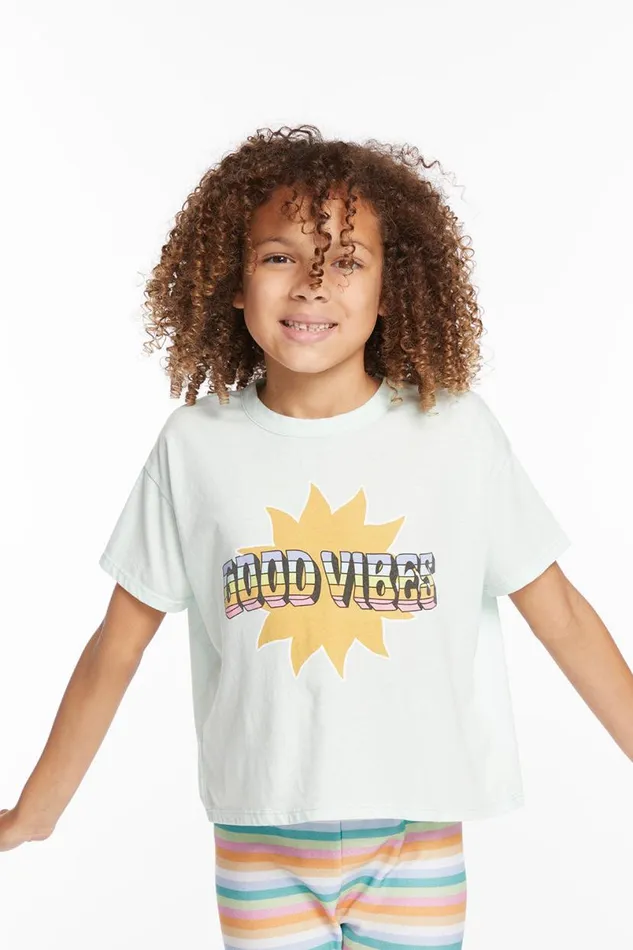 Kids Girls Chaser Brand Good Vibes Sun Girls Tee