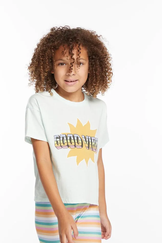 Kids Girls Chaser Brand Good Vibes Sun Girls Tee