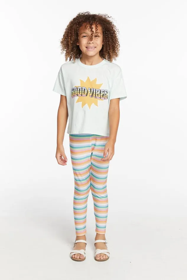 Kids Girls Chaser Brand Good Vibes Sun Girls Tee