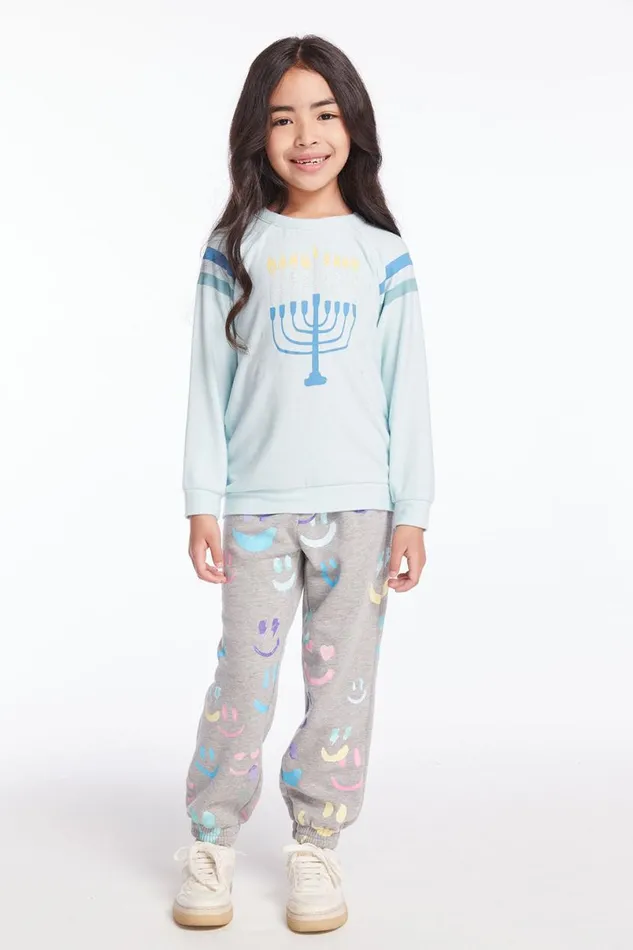 Kids Girls Chaser Brand Hanukkah Sparkle Girls Pullover