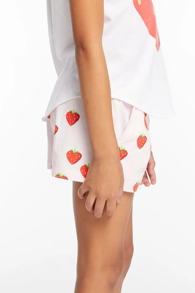 Kids Girls Chaser Brand Heart Strawberry All Over Girls Shorts