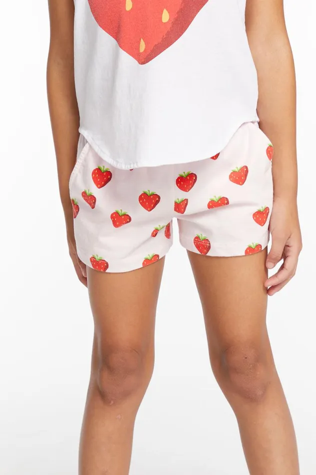 Kids Girls Chaser Brand Heart Strawberry All Over Girls Shorts
