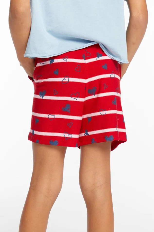Kids Girls Chaser Brand Heart Stripe Girls Shorts