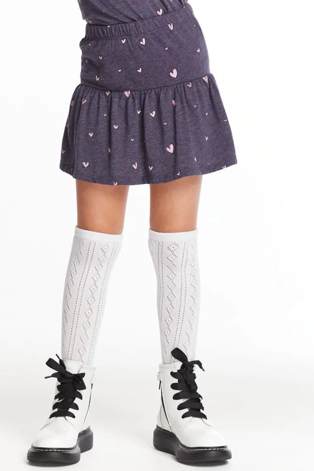 Kids Girls Chaser Brand Hearts Girls Peplum Skort