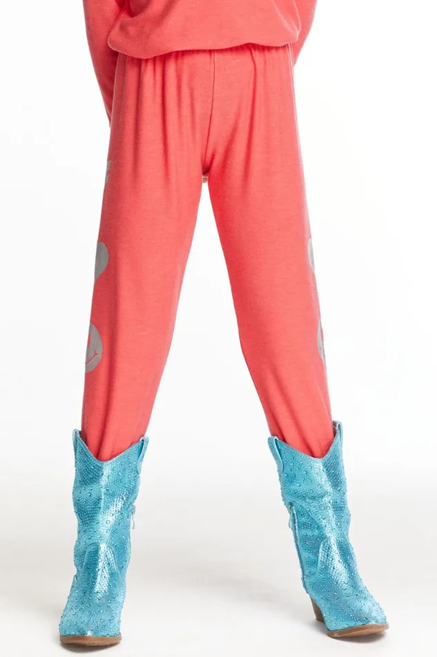 Kids Girls Chaser Brand I Love Smiles Girls Cozy Knit Sweatpant
