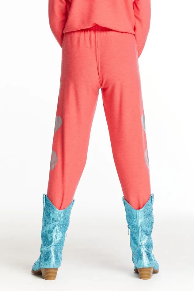 Kids Girls Chaser Brand I Love Smiles Girls Cozy Knit Sweatpant