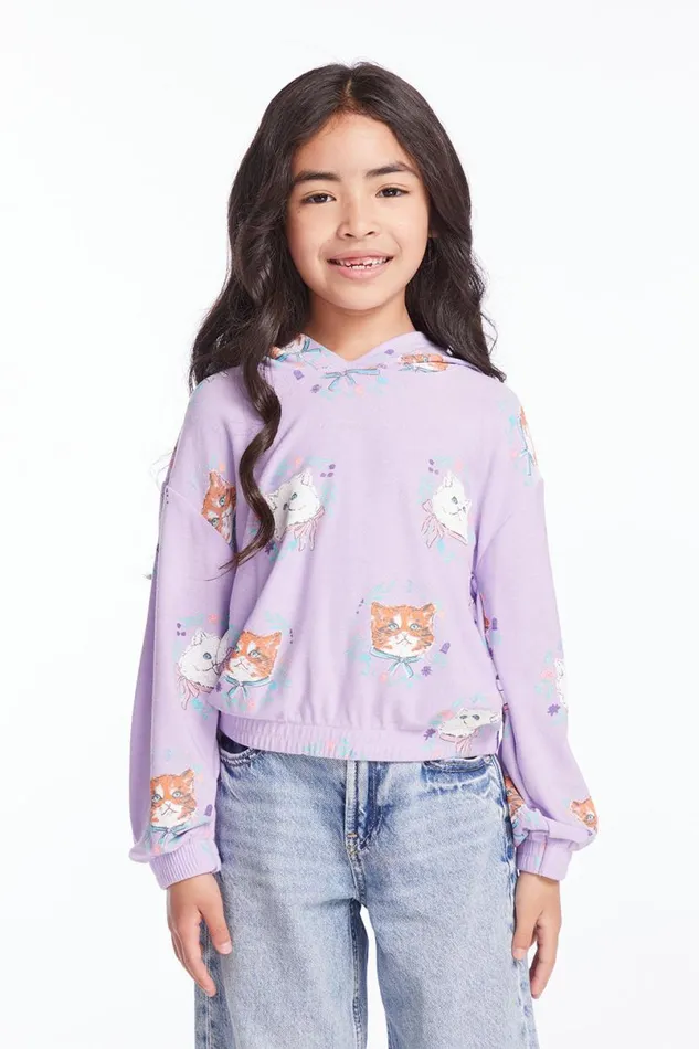 Kids Girls Chaser Brand Kitten Wreaths Girls Pullover Hoodie