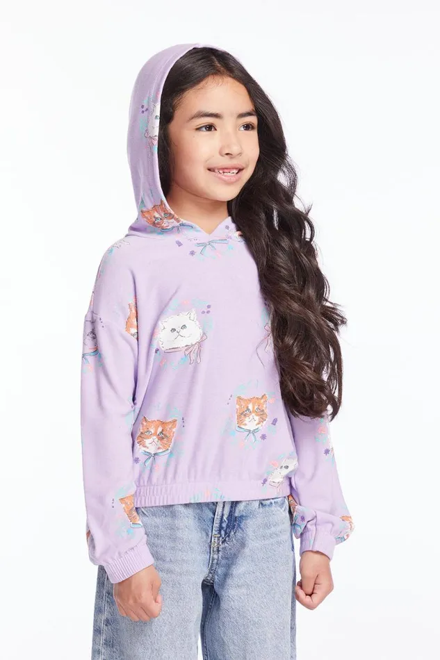 Kids Girls Chaser Brand Kitten Wreaths Girls Pullover Hoodie