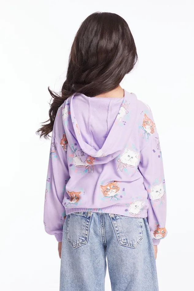 Kids Girls Chaser Brand Kitten Wreaths Girls Pullover Hoodie