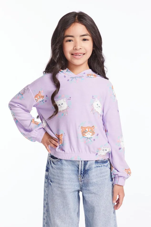 Kids Girls Chaser Brand Kitten Wreaths Girls Pullover Hoodie