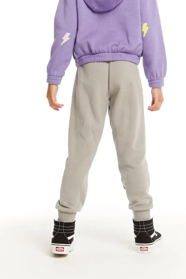 Kids Girls Chaser Brand Leila Gravel Grey Jogger