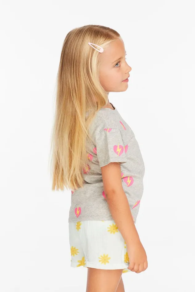 Kids Girls Chaser Brand Lightning Heart Girls Tee