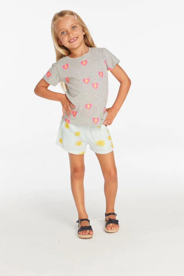Kids Girls Chaser Brand Lightning Heart Girls Tee