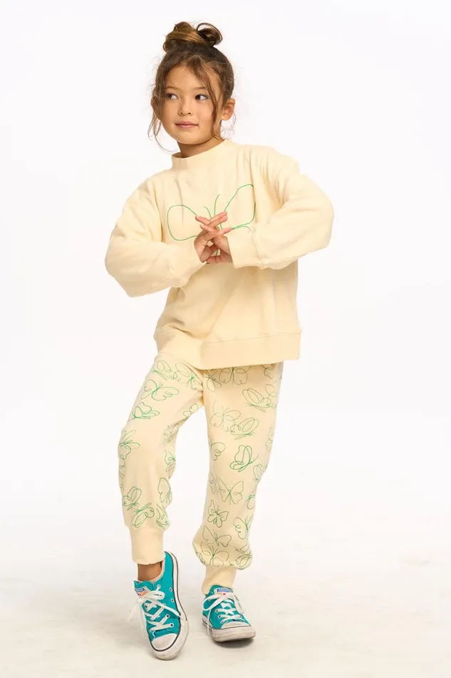 Kids Girls Chaser Brand Linear Butterfly Pants 8211 Macaroon