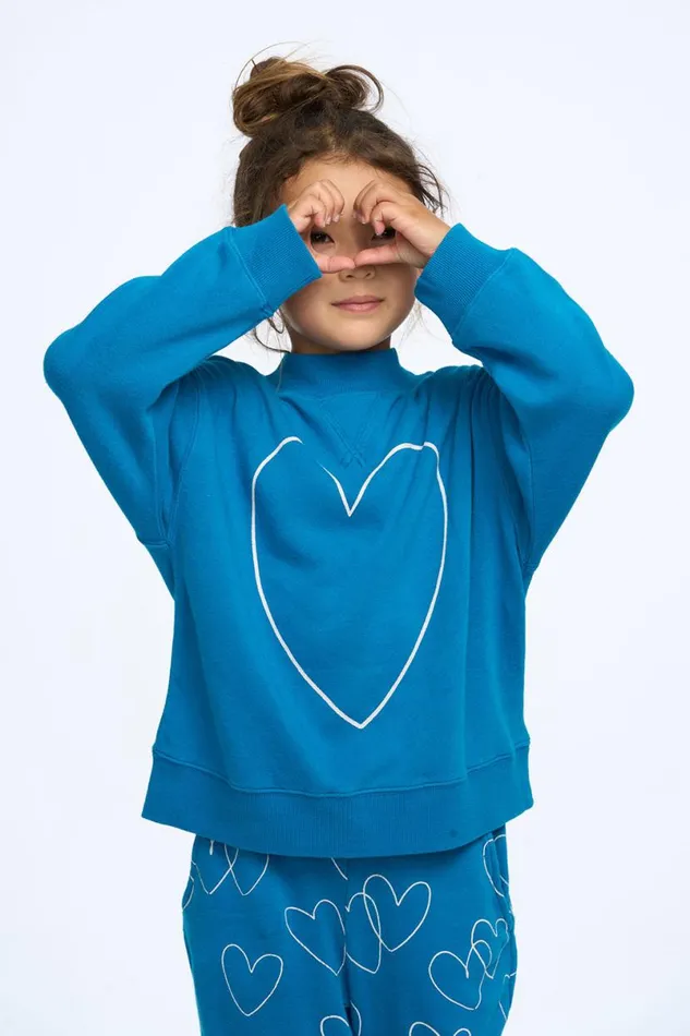 Kids Girls Chaser Brand Linear Heart Pullover