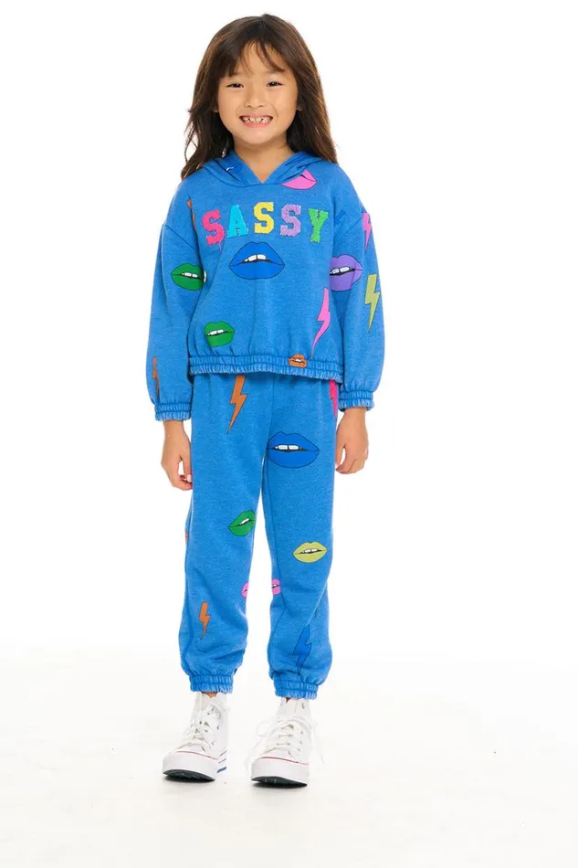 Kids Girls Chaser Brand Lips and Bolts Hoodie