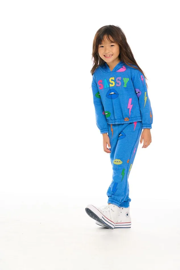 Kids Girls Chaser Brand Lips and Bolts Hoodie