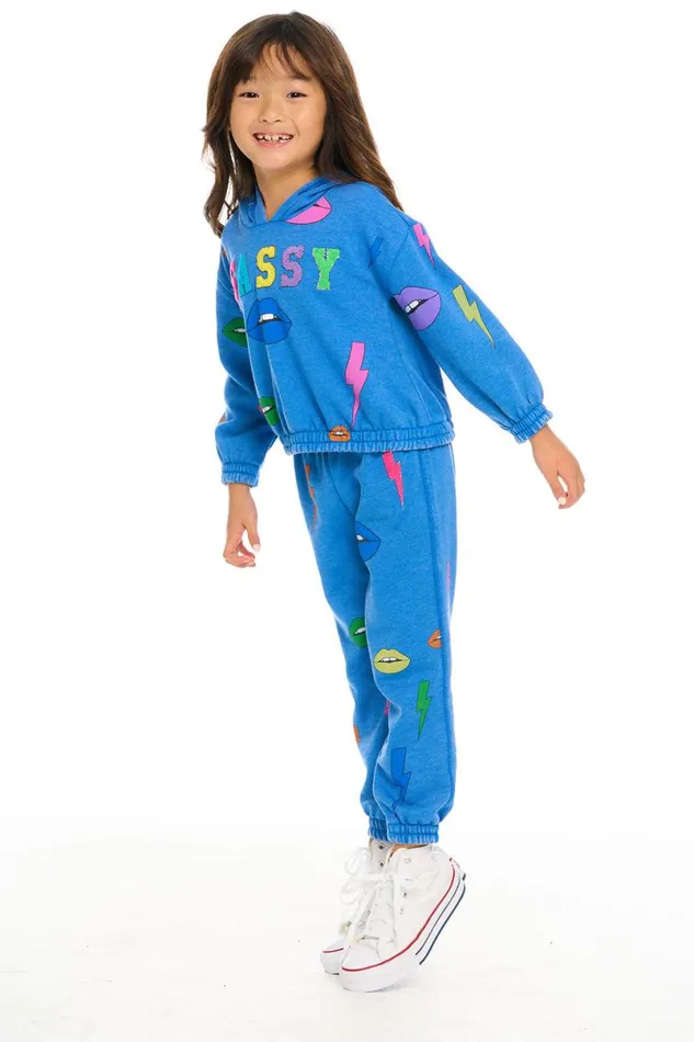Kids Girls Chaser Brand Lips and Bolts Hoodie