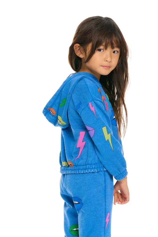 Kids Girls Chaser Brand Lips and Bolts Hoodie