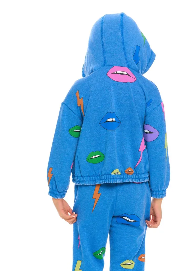 Kids Girls Chaser Brand Lips and Bolts Hoodie