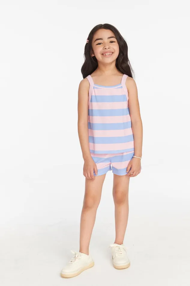 Kids Girls Chaser Brand Mae Bubblegum Stripe Girls Tank Top
