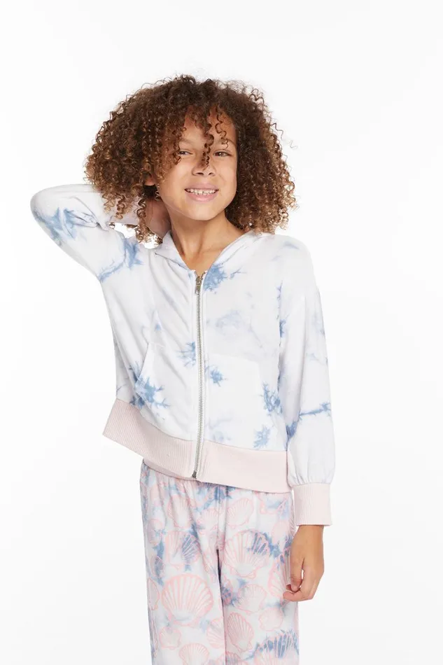Kids Girls Chaser Brand Mermaid Shell Girls Zipup Hoodie