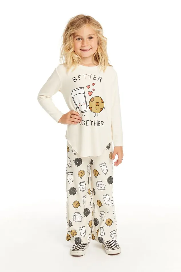 Kids Girls Chaser Brand Milk And Cookies Pants