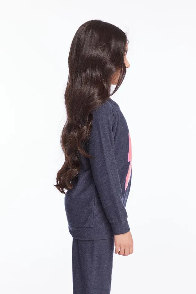 Kids Girls Chaser Brand Multi Bolt Girls Pullover