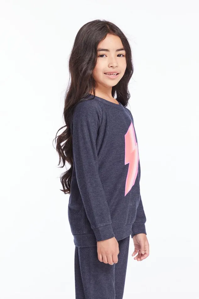 Kids Girls Chaser Brand Multi Bolt Girls Pullover