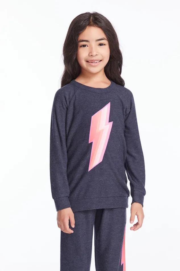 Kids Girls Chaser Brand Multi Bolt Girls Pullover
