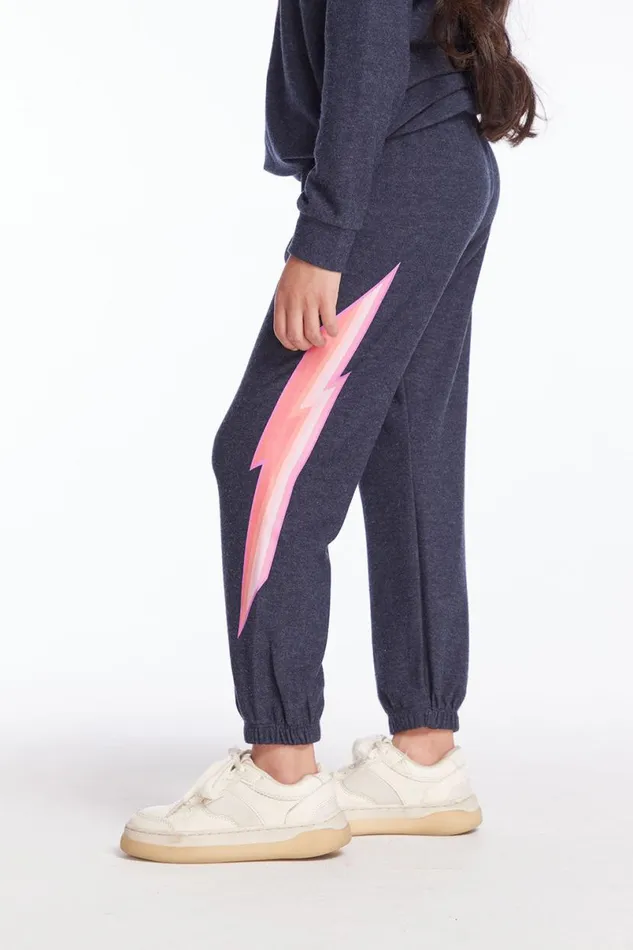 Kids Girls Chaser Brand Multi Bolt Girls Sweatpants