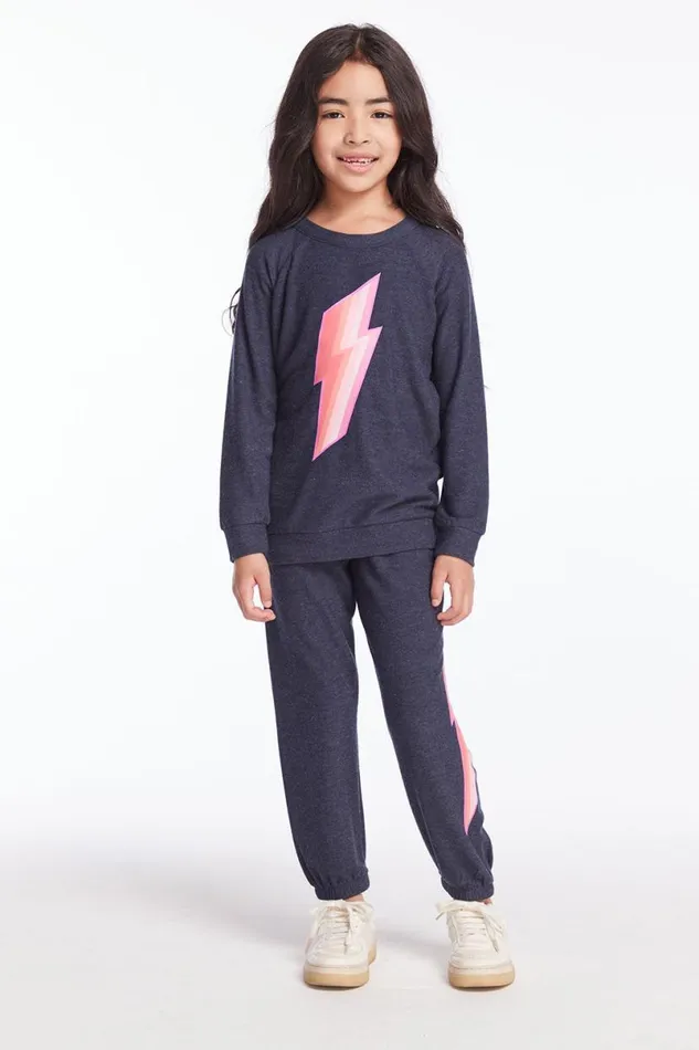 Kids Girls Chaser Brand Multi Bolt Girls Sweatpants