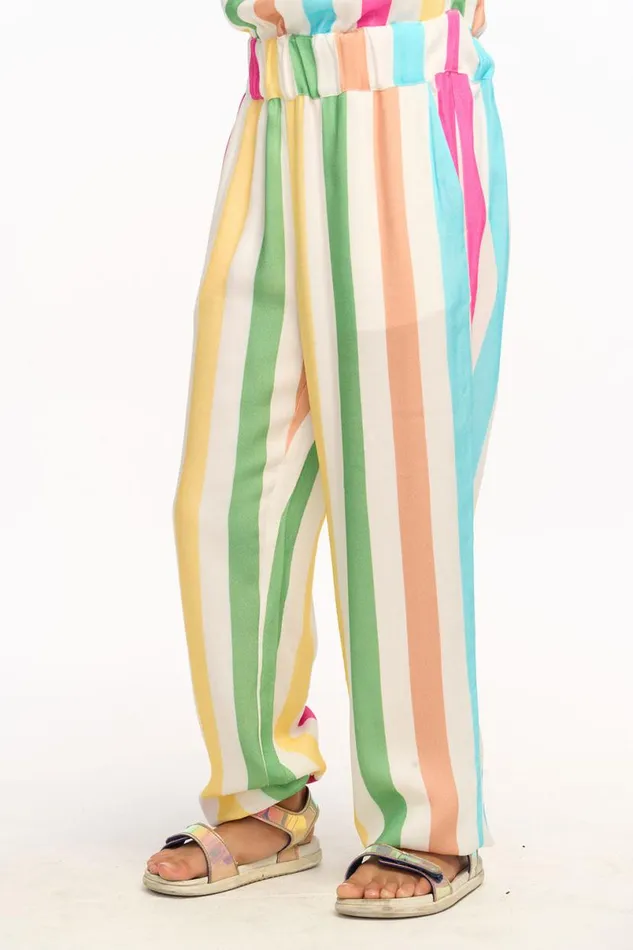 Kids Girls Chaser Brand Multi Color Stripe Jumpsuit