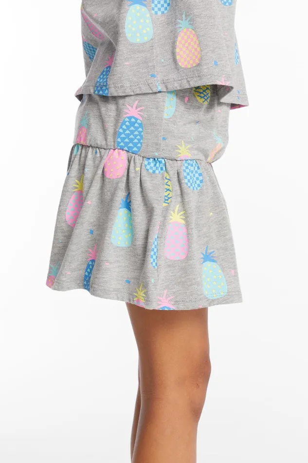 Kids Girls Chaser Brand Multi Pineapple Girls Peplum Skort