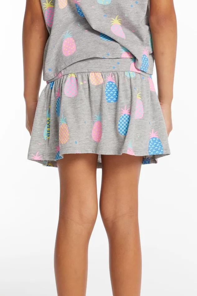 Kids Girls Chaser Brand Multi Pineapple Girls Peplum Skort