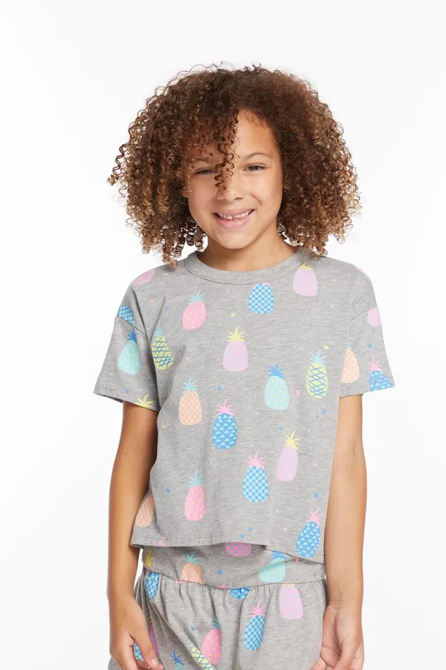 Kids Girls Chaser Brand Multi Pineapple Girls Tee