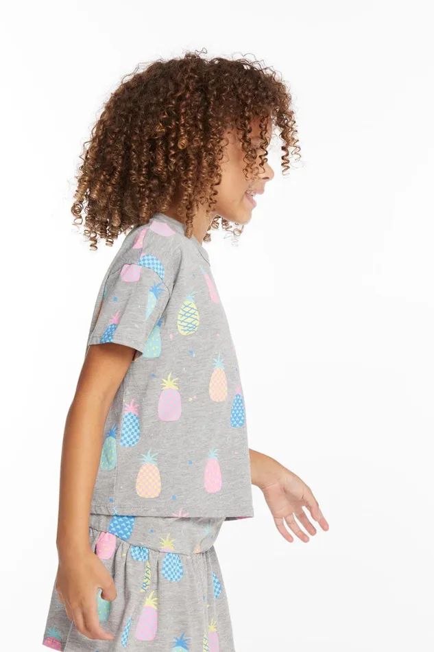 Kids Girls Chaser Brand Multi Pineapple Girls Tee