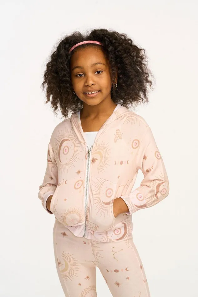 Kids Girls Chaser Brand Mystical Sky Cozy Knit Zip Up Hoodie