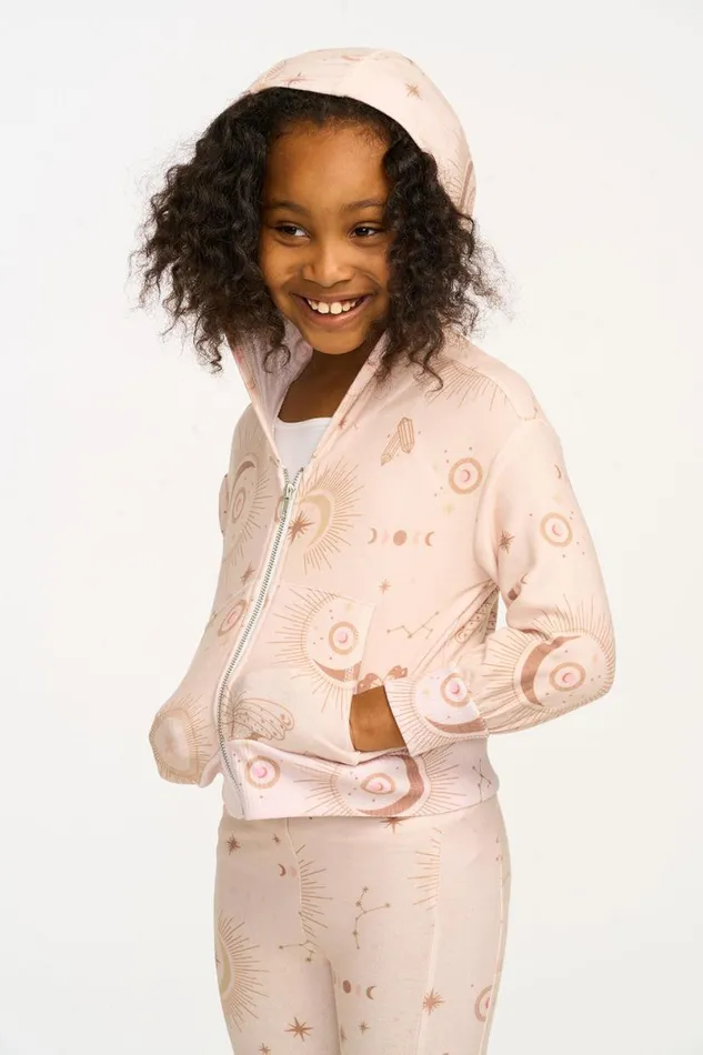 Kids Girls Chaser Brand Mystical Sky Cozy Knit Zip Up Hoodie