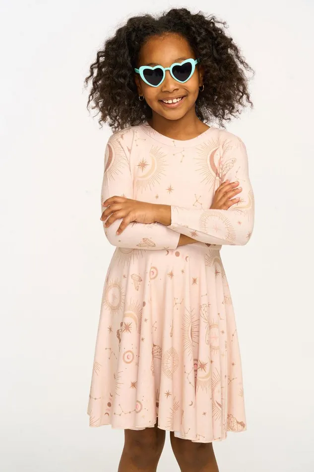 Kids Girls Chaser Brand Mystical Sky Peplum Cozy Knit Dress